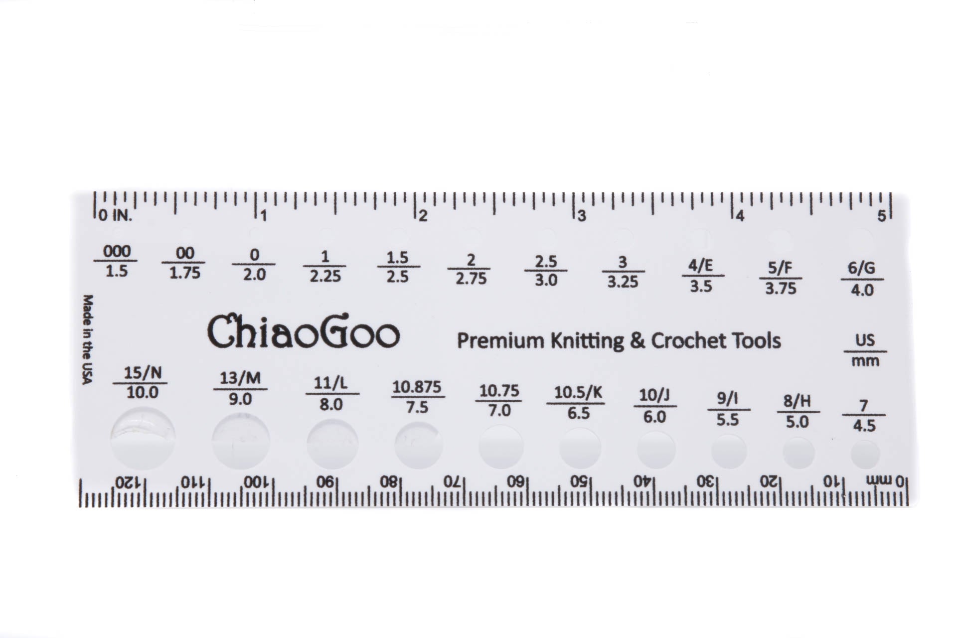 ChiaoGoo 5.5 Swatch & Needle Gauge